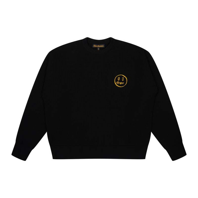 Drew House Sketch Mascot Waffle Sweater Black