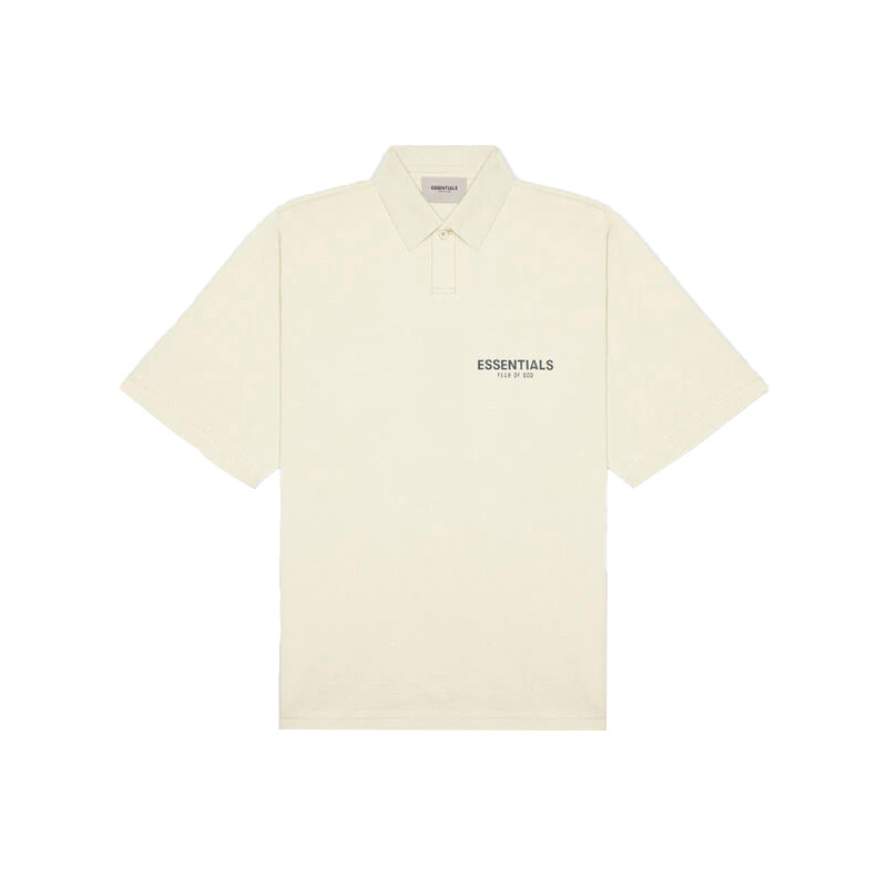 Áo Polo FEAR OF GOD ESSENTIALS Short Sleeve Boxy Hearther Cream Polo