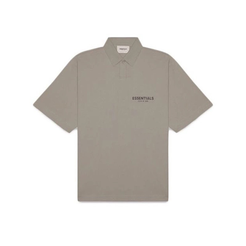 Áo Polo FEAR OF GOD ESSENTIALS Short Sleeve Boxy Hearther Taupe Polo
