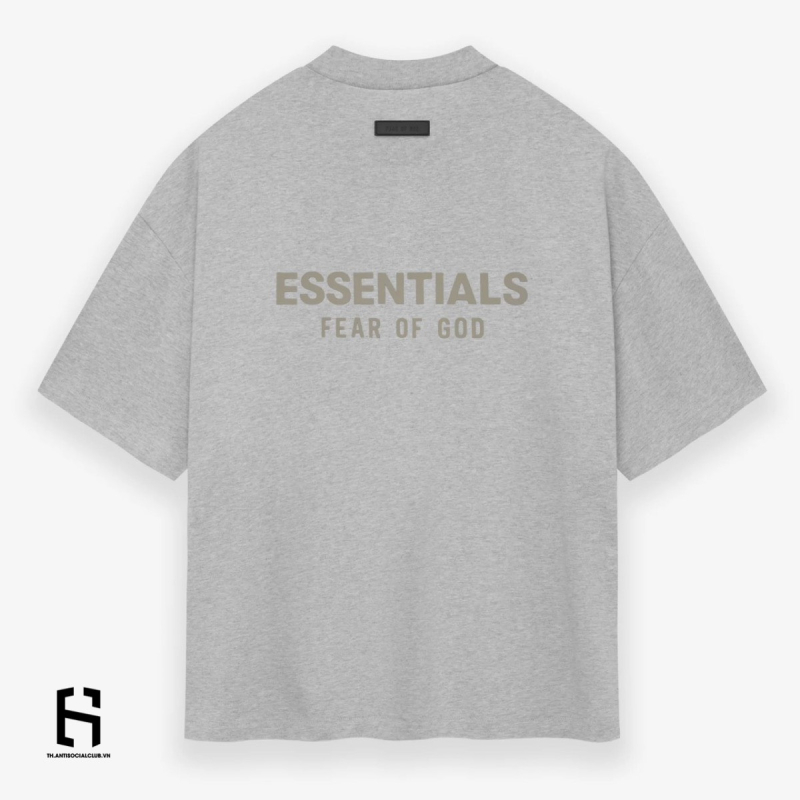 Áo Thun Fear Of God Essentials VNeck Tee Light Heather Grey - SS24