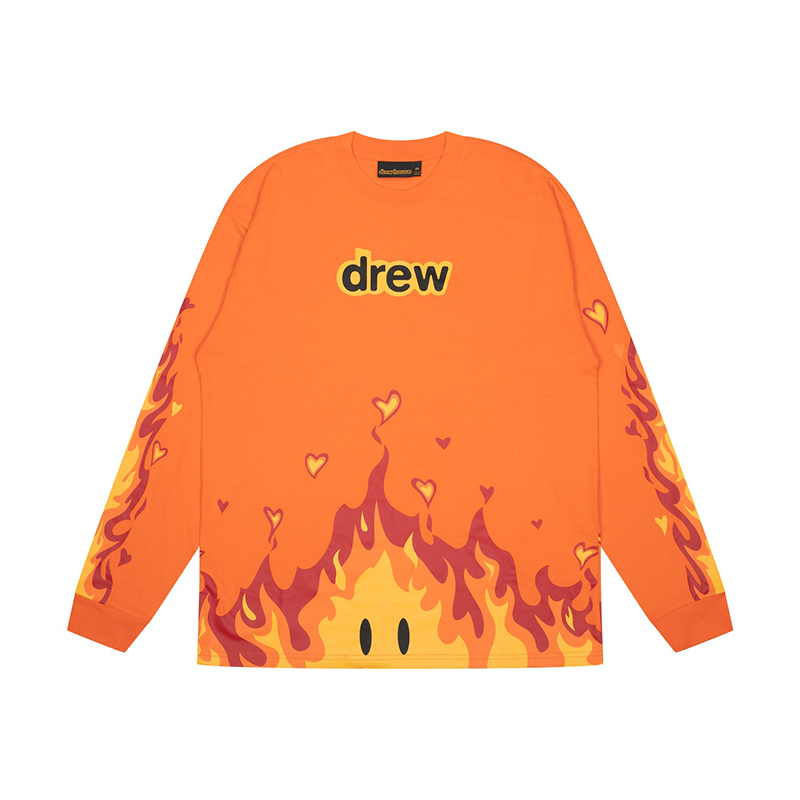 Drew House Fire LS Orange Tee