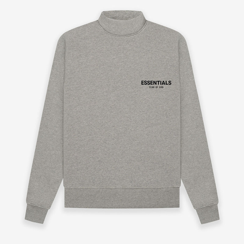 Áo Sweater FEAR OF GOD ESSENTIALS Mockneck Black Heather (Dark) Oatmeal