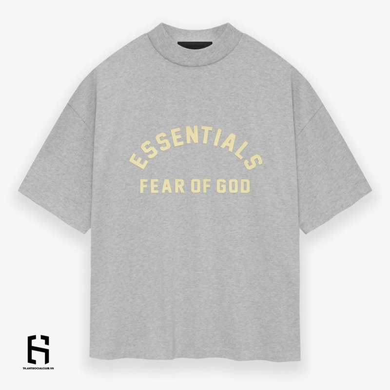 Áo Thun Fear Of God Essentials Heavy Crewneck Tee Light Heather Grey - SS24