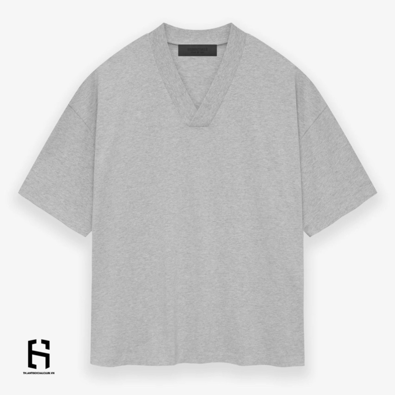 Áo Thun Fear Of God Essentials VNeck Tee Light Heather Grey - SS24