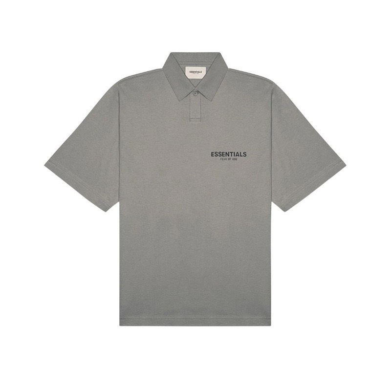 FEAR OF GOD ESSENTIALS Short Sleeve Boxy Hearther Cement Polo