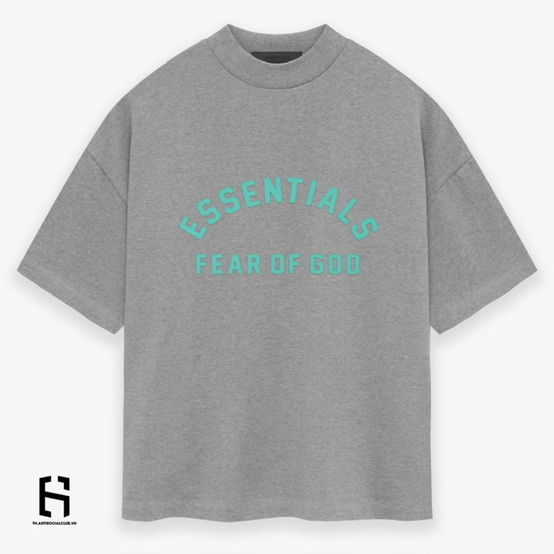 Áo Thun Fear Of God Essentials Heavy Crewneck Tee Dark Heather Oatmeal - SS24