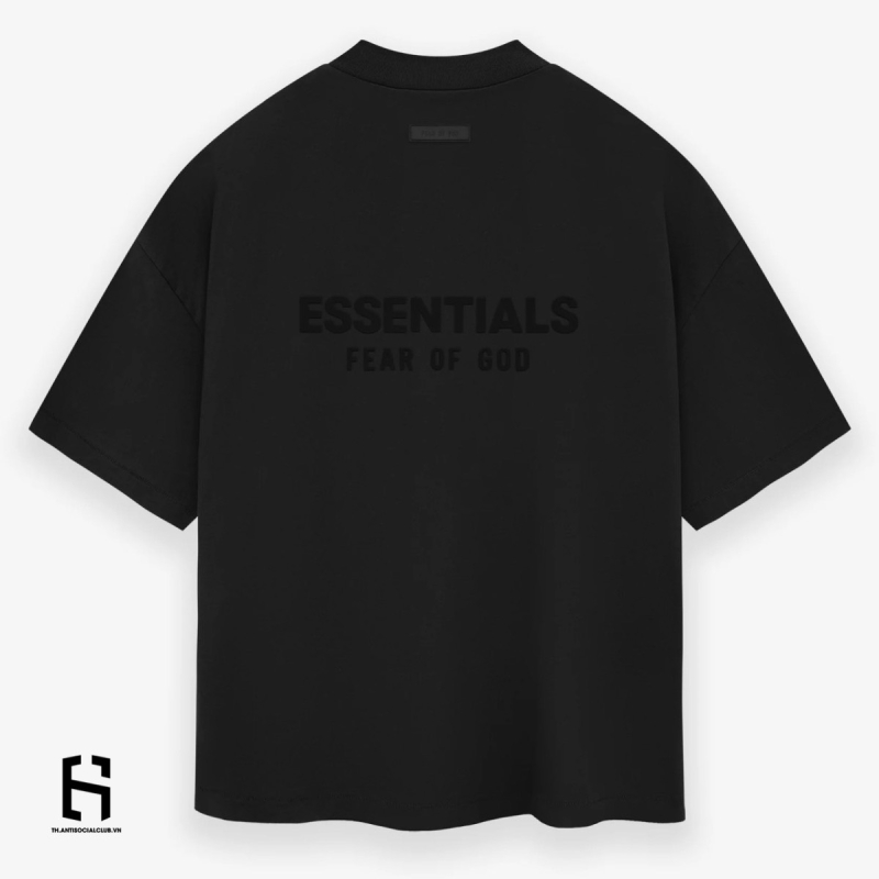 Áo Thun Fear Of God Essentials VNeck Tee Jet Black - SS24
