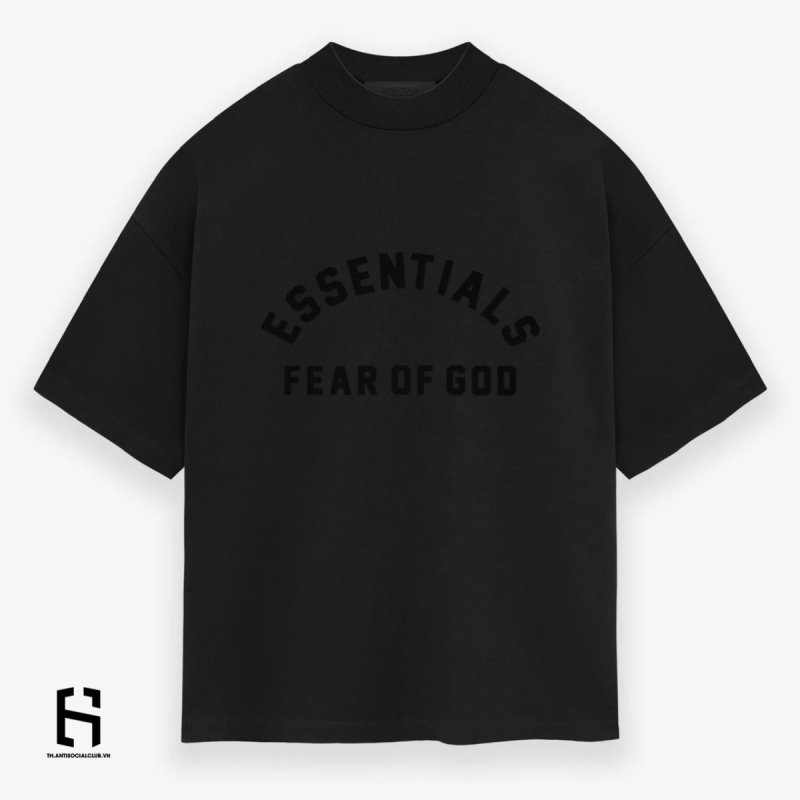 Áo Thun Fear Of God Essentials Heavy Crewneck Tee Jet Black - SS24
