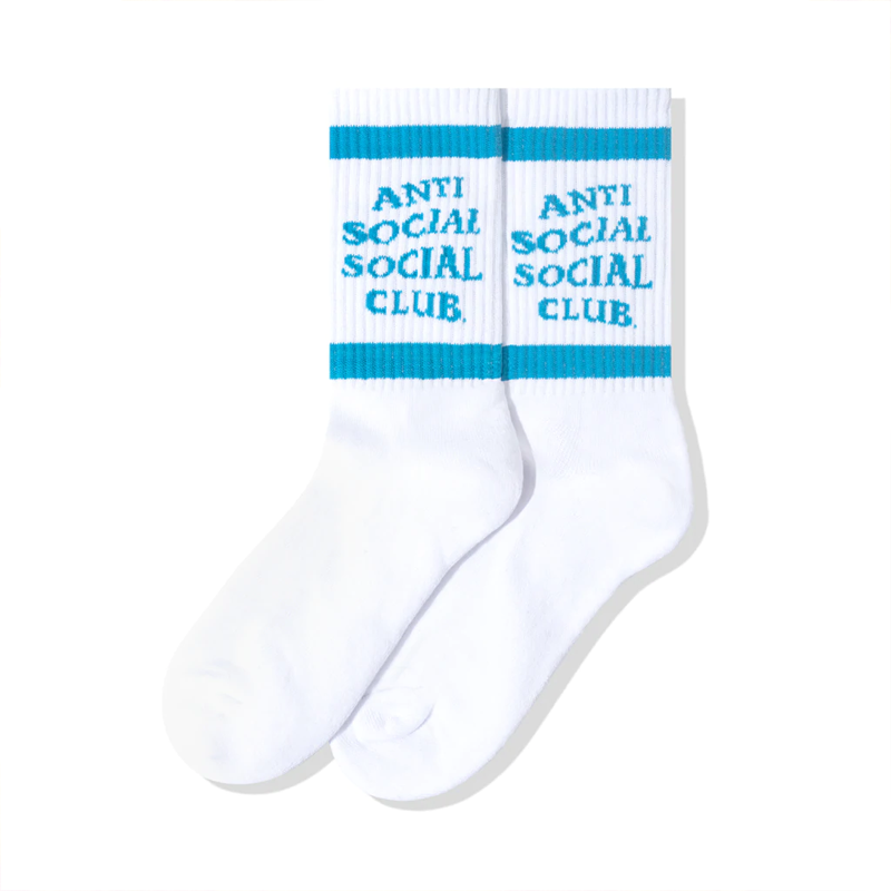 Anti Social Social  Club Down The Tube Blue-White Socks