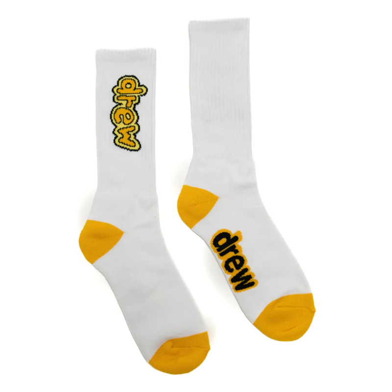 Vớ Drew House 2 Pack Cartoon Font Socks White/Black