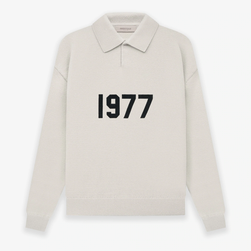 Áo FEAR OF GOD ESSENTIALS '1977 Long Sleeve (LS) Knit Polo Wheat