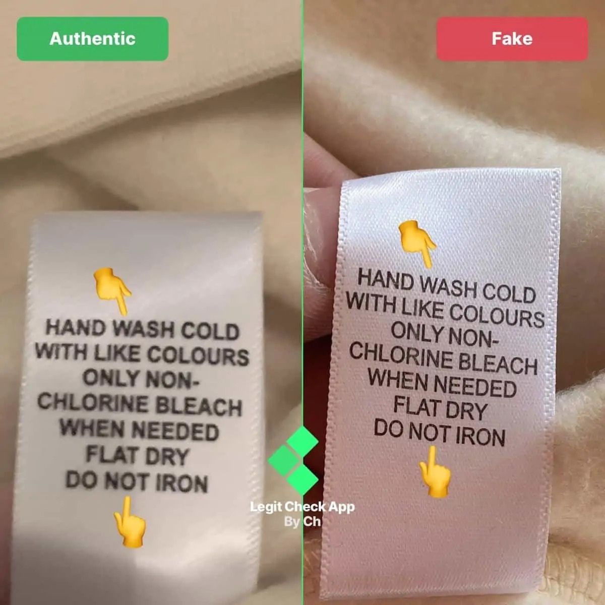 Fake vs real FOG Essentials hoodie thứ hai wash tag