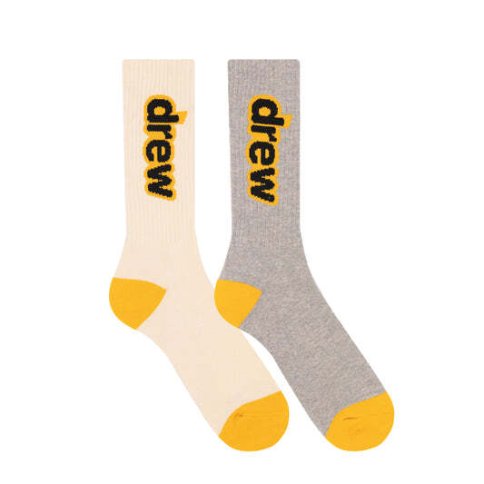 Drew House Drew House Socks Pack Heather Grey/Off White